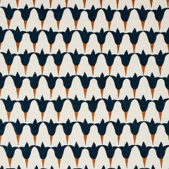 F Schumacher Tulip Hand Block Midnight & Copper 179822 by Molly Mahon Indoor Upholstery Fabric