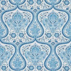 F Schumacher Paisley Court Blue 179860 East Meets West Collection Indoor Upholstery Fabric