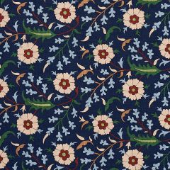 F Schumacher Floralia Indigo 179951 Cabana Collection Indoor Upholstery Fabric