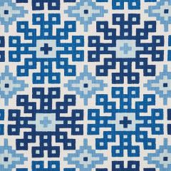 F Schumacher Palmetto Print Ocean 177451 Happy Together Collection Indoor Upholstery Fabric