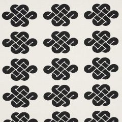 F Schumacher Penelope Knot Black 180030 Orient Express Collection Indoor Upholstery Fabric