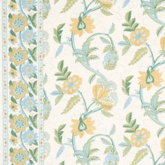 F Schumacher Indali Bordered Linen Citron And Mineral 180110 Schumacher Classics Collection Indoor Upholstery Fabric