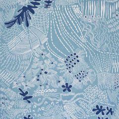 F Schumacher Haven Teal And Navy 180150 by Clements Ribeiro Indoor Upholstery Fabric