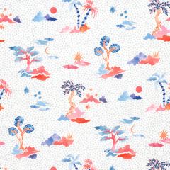 F Schumacher Valletta Sky And Pink 180190 by Happy Menocal Indoor Upholstery Fabric