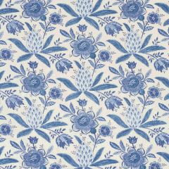 F Schumacher Lafayette Botanical Cornflower 180251 by Williamsburg Indoor Upholstery Fabric