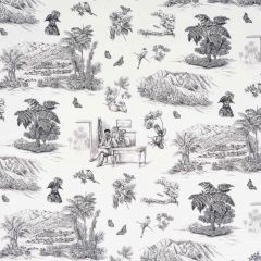 F Schumacher Toussaint Toile Black 180270 by Victor Glemaud Indoor Upholstery Fabric