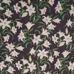 F Schumacher Scattered Lilies Charcoal 180302 by Miles Redd Indoor Upholstery Fabric