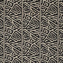 F Schumacher Jagged Maze Black 180320 by David Kaihoi Indoor Upholstery Fabric