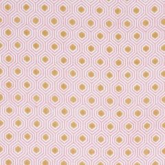 F Schumacher Otis Hand Print Pink & Gold 180372 Easy Elements Collection Indoor Upholstery Fabric