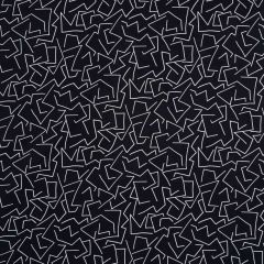 F Schumacher Tangent Print Carbon 180410 by Hadiya Williams New Wave: Black and White Collection Indoor Upholstery Fabric