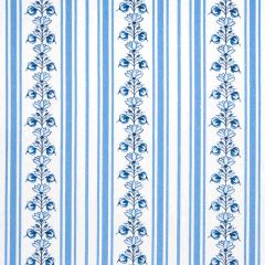 F Schumacher Delft Stripe Cornflower Blue 180660 by Marie Anne Oudejans Indoor Upholstery Fabric