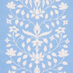 F Schumacher Jaipur Mughal Flower Cornflower Blue 180681 by Marie Anne Oudejans Indoor Upholstery Fabric