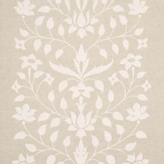 F Schumacher Jaipur Mughal Flower Ivory On Natural 180682 by Marie Anne Oudejans Indoor Upholstery Fabric
