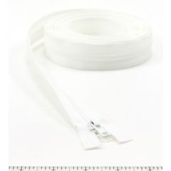YKK Vislon #5 Separating Zipper AutoLok Short Single Pull Metal Slider VSOL56 144 inch White