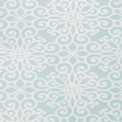 F Schumacher Rosegate Embroidered Print Aquamarine 174560 Indoor Upholstery Fabric