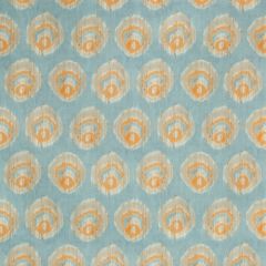 Lee Jofa Monaco Print Aqua / Melon 2018141-125 by Suzanne Kasler Multipurpose Fabric