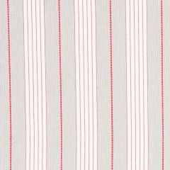 F Schumacher Audrey Stripe Grey and Red 71373 Essentials Stripes II Collection Indoor Upholstery Fabric