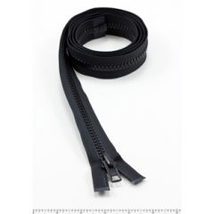 YKK Vislon #10 Separating Zipper AutoLok Short Single Pull Metal Slider 60 inch Black