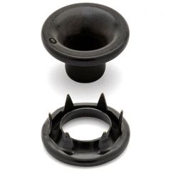 DOT® Rolled Rim Grommet with Spur Washer #0 (20-007R001611XG) Government Black Brass 9/32" 1-gross (144)