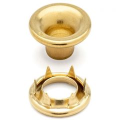 DOT® Rolled Rim Grommet with Spur Washer #0 (20-007R050001XG) Brass 9/32" 1-gross (144)