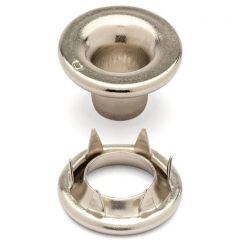 DOT® Rolled Rim Grommet with Spur Washer #0 (20-007R051831XG) Nickel-Plated Brass 9/32" 1-gross (144)