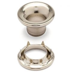 DOT® Rolled Rim Grommet with Spur Washer #1 (20-007R151831XG) Nickel-Plated Brass 13/32" 1-gross (144)