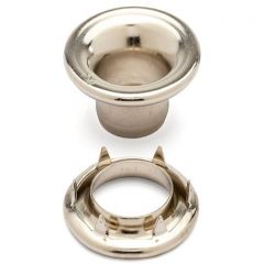 DOT® Rolled Rim Grommet with Spur Washer #2 (20-007R251831XG) Nickel-Plated Brass 7/16" 1-gross (144)