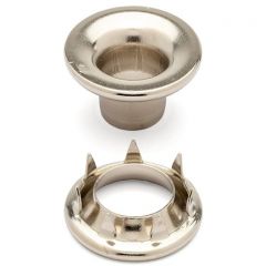 DOT® Rolled Rim Grommet with Spur Washer #3 (20-007R351831XG) Nickel-Plated Brass 15/32" 1-gross (144)