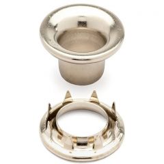 DOT® Rolled Rim Grommet with Spur Washer #4 (20-007R451831XG) Nickel-Plated Brass 9/16" 1-gross (144)
