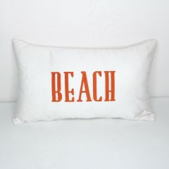 Sunbrella Monogrammed Pillow Cover Only - 20x12 - Beach - Orange on White