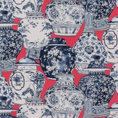 Lee Jofa Pandan Print Chili / Blue 2020194-1950 Mindoro Collection Multipurpose Fabric