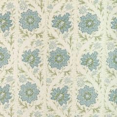 Lee Jofa Calico Vine Green Blue 2022102-530 Sarah Bartholomew Collection Multipurpose Fabric