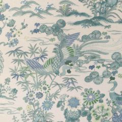 Lee Jofa Sakura Print Teal 2023139-353 Garden Walk Collection Multipurpose Fabric