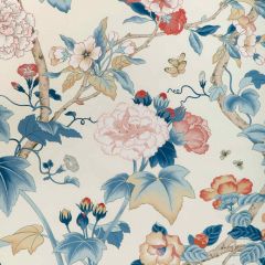 Lee Jofa Gardenia Print Blue Red 2023143-195 Garden Walk Collection Multipurpose Fabric