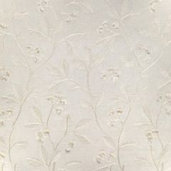 Lee Jofa Iris Embroidery Ivory 2023144-1 Garden Walk Collection Drapery Fabric