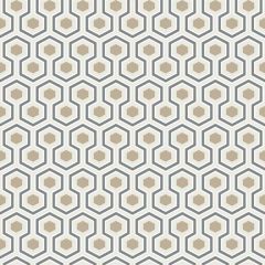 Cole and Son Hicks Hexagon Gilver / White / Black 95-3016 Contemporary Restyled Collection Wall Covering