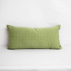 Indoor Patio Lane Olive Dots - 24x12 Vertical Stripes Throw Pillow