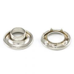 DOT® Rolled Rim Grommet with Spur Washer #3 (20007R3-5183TXG) Nickel-Plated Brass 15/32" 25-gross (3600)