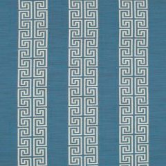 Robert Allen Greek Stripe Calypso Blue Color Library Collection Indoor Upholstery Fabric