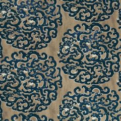 Robert Allen Juvarra Batik Blue Color Library Multipurpose Collection Indoor Upholstery Fabric