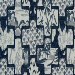 Robert Allen Ken Fret Rr Bk Indigo 260498 Crypton Home Collection Indoor Upholstery Fabric
