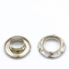 Patio Lane Self-Piercing Rolled Rim Grommet with Spur Washer #1 Nickel-Plated Brass 3/8" 250 pack