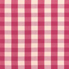 F Schumacher Camden Cotton Check Raspberry 63035 Indoor Upholstery Fabric