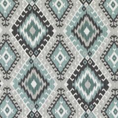 Duralee 42459 Turquoise / Charcoal 639 Indoor Upholstery Fabric