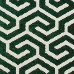 F Schumacher Ming Fret Velvet Emerald 73103 Cut and Patterned Velvets Collection Indoor Upholstery Fabric