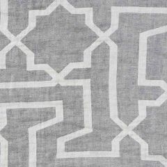 F Schumacher Arabesque Maze Sheer Grey 75870 Patterned Sheers and Casements Collection Drapery Fabric