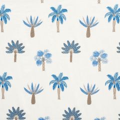 F Schumacher Palmetto Beach Embroidery Blue 75301 Nautilus Collection Indoor Upholstery Fabric