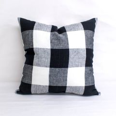 Indoor Patio Lane Clifford Check Charcoal - 20x20 Vertical Stripes Throw Pillow