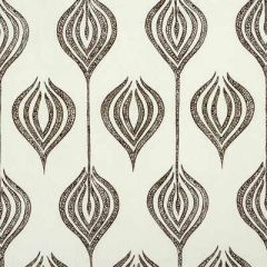 Lee Jofa Modern Tulip White / Chocolate by Allegra Hicks Multipurpose Fabric