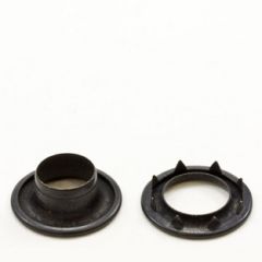 DOT Rolled Rim Grommet with Spur Washer #4 Brass 9/16 inch Black 1-gross (144)